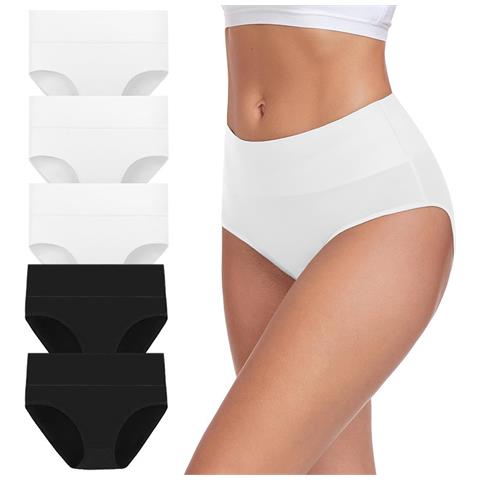 Mutande A Vita Alta In Cotone White+black L - Foto 2