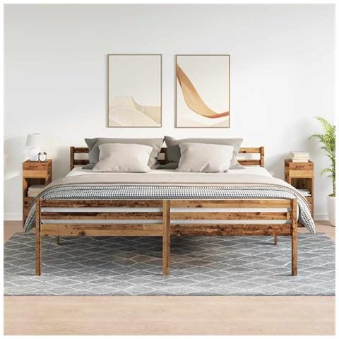 Comodini 2 Pz Con Cassetto Legno Antico 25x31x66 Cm - Foto 3