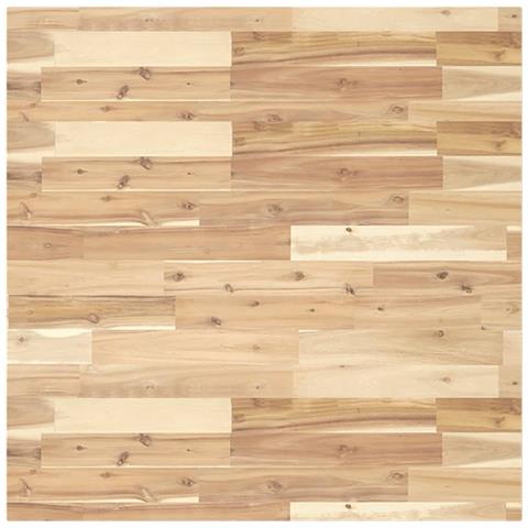 Piano Tavolo Quadrato 80x80x4 Cm In Legno Massello Di Acacia - Foto 2