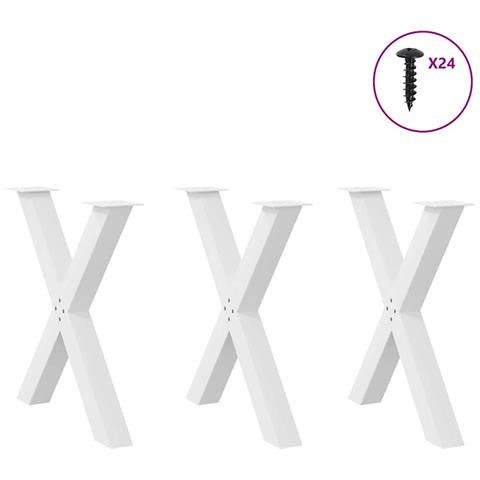 Gambe Tavolo Pranzo A X 3 Pz Bianco 80x(72-73) Cm Acciaio - Foto 3