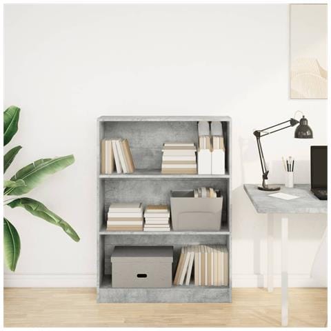 Libreria Grigio Cemento 80x24x109 Cm In Legno Multistrato - Foto 3