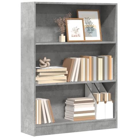 Libreria Grigio Cemento 80x24x109 Cm In Legno Multistrato - Foto 1