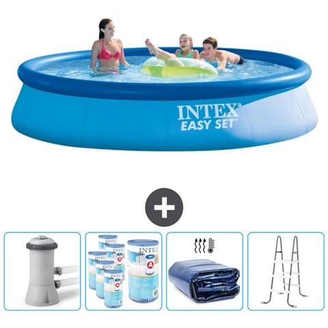 Piscina Fuori Terra - In Giro - 396x396x84 Cm - Blu - Include Accessori Coordinati Cb95 - Foto 1