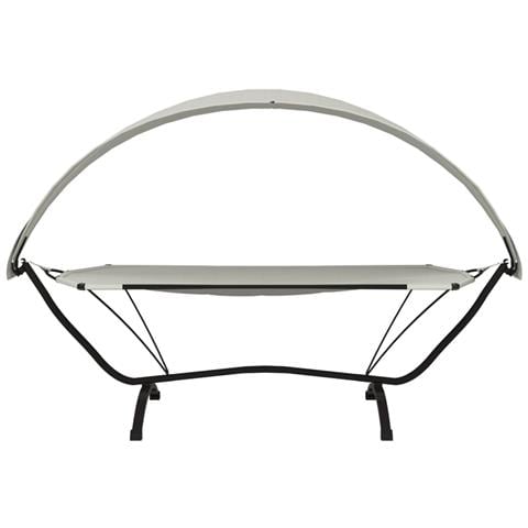 Lettino Con Tettuccio Crema In Acciaio E Tessuto Oxford - Foto 2