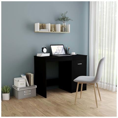 Lusso Casadino -  Scrivania Nera 100x50x76 Cm In Legno Multistrato - Foto 8