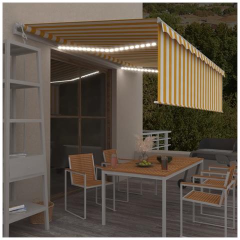 Lusso Casadino -  Tenda Automatica Con Sensore Vento Led 5x3m Gialla/bianca - Foto 8