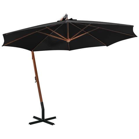 Ombrellone A Sbalzo Nero 3,5x2,9 M Palo In Abete Massello - Foto 2