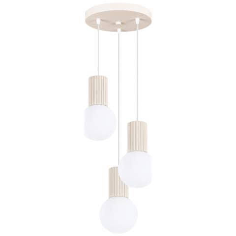 Sollux Lighting Lampada A Sospensione Halo 3p Beige Sl.1720 - Moderno Lampada A Sospensione Beige 125x25x25 Cm - Foto 1