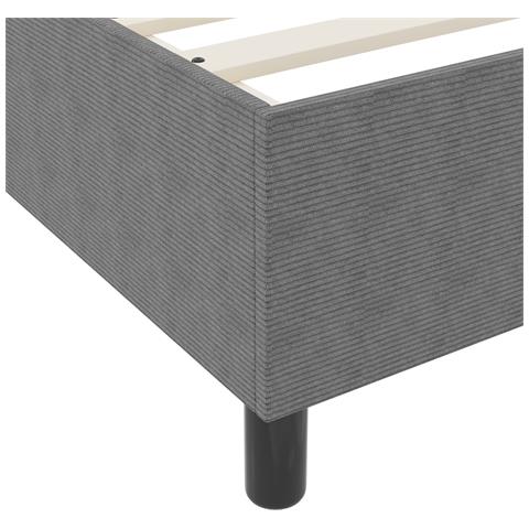 Letto Box Spring  Grigio Chiaro Matrimoniale Piccolo Tessuto Vellutato - Foto 9
