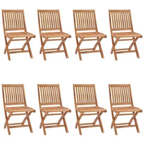 Lusso Casadino -  Sedie Da Giardino Pieghevoli Con Cuscini 8 Pz Massello Di Teak - Foto 1