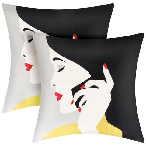 Set Di 2 Copricuscini 45x45 Cm Ricamati Art Orbella - Foto 2