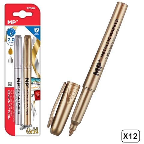 Pack 12 Pennarelli Metallici Set Di 2 Oro E Argento - Foto 1