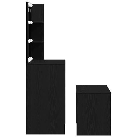 Set Tavolo da Trucco con cassetto Rovere nero 60 x 40 x 140 cm - Foto 9