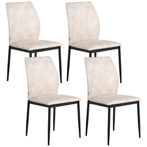 Set Di 4 Sedie Da Pranzo Rocheport Tessuto Beige Chiaro - Foto 2