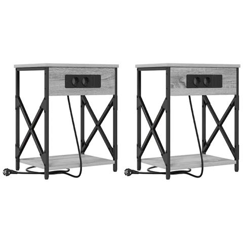 Armadio da Notte 2 pcs Grigio sonoma 41 x 31 x 51 cm - Foto 1