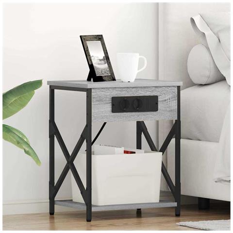 Armadio da Notte 2 pcs Grigio sonoma 41 x 31 x 51 cm - Foto 2