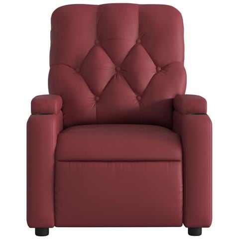 Poltrona Reclinabile Elettrica Rosso Vino in Similpelle - Foto 9