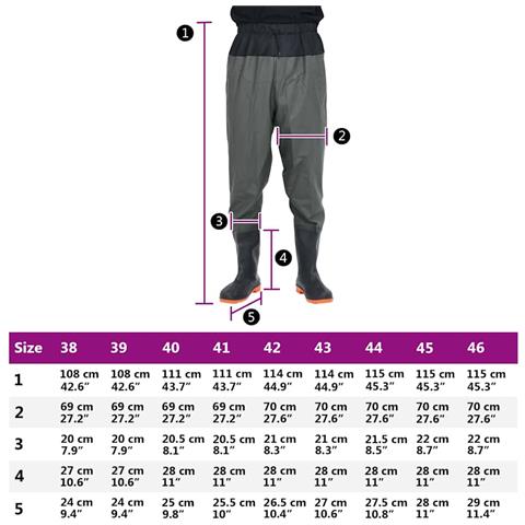 Wader da Pesca alla Vita con Stivali Verde Scuro Taglia 39 - Foto 7