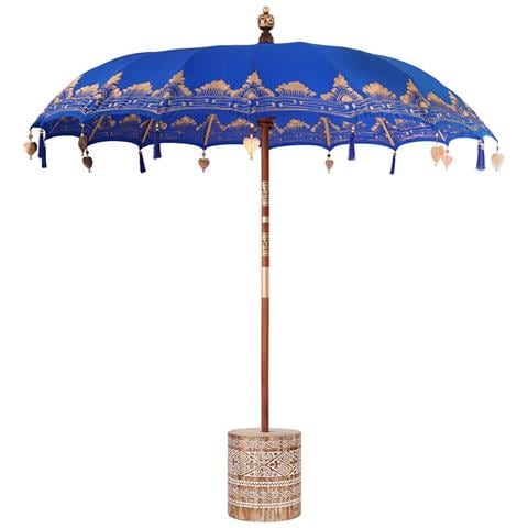 Parasol Balinese 260 Blu 210-220 cm Cotone e legno massello - Foto 1