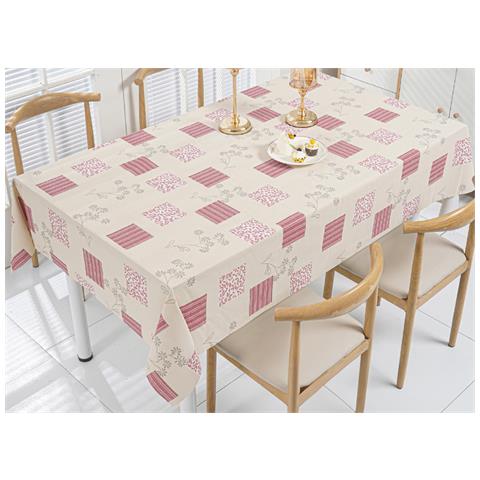 Tovaglia Antimacchia Pvc Proteggi Tavolo Maniva Glitter Riga Flower 140x190 D6 Rosso - Foto 1