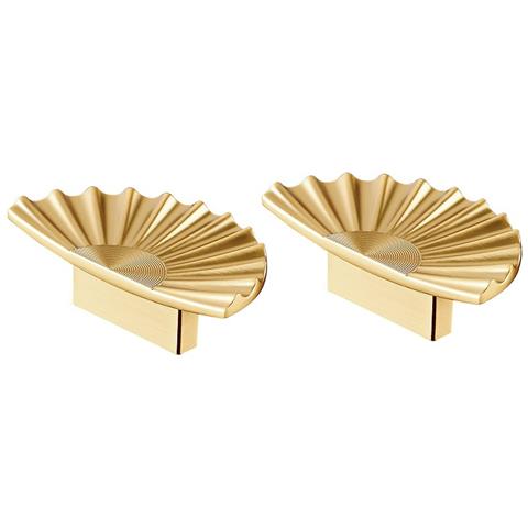 Set Di 2 Maniglie Per Ante Di Armadi In Stile Francese - Lega Di Zinco, Vari Colori Gold - Foto 1