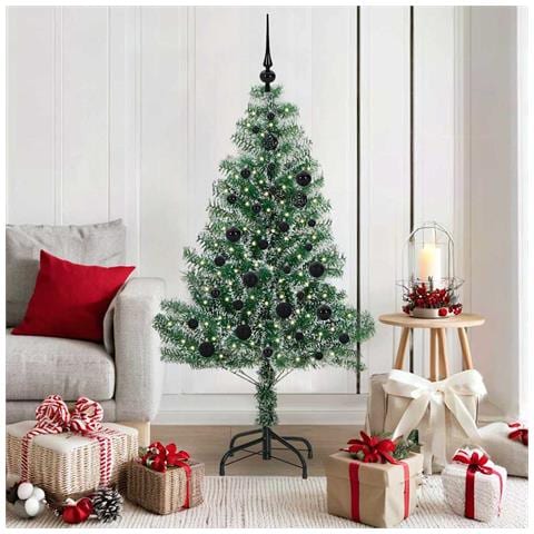 Albero di Natale Artificiale Imbiancato con Luci LED 150 cm - Foto 2
