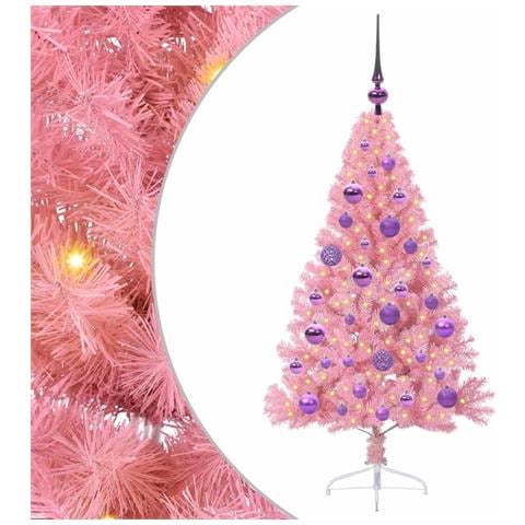 Albero di Natale artificiale con luci integrate Rosa 120 cm PVC - Foto 1