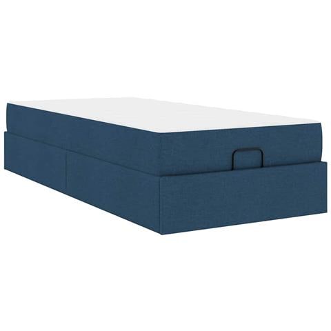 Struttura del letto con materasso Blu 80 x 200 cm Tessuto - Foto 1