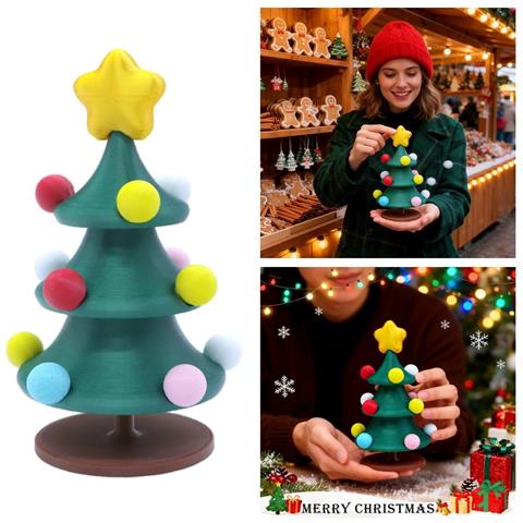 Albero Di Natale Musicale Rotante - Decorazione Festiva Da Tavolo L - Foto 2