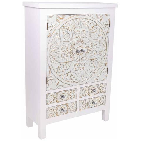 Armadio In Legno Con 4 Cassetti E 2 Ante 68x27,5x101h Cm - Foto 1