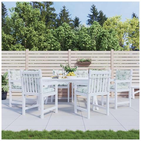 Cuscino per Sedia Lowback 6 pcs Bianco 100 x 50 x 7 cm Oxford - Foto 2