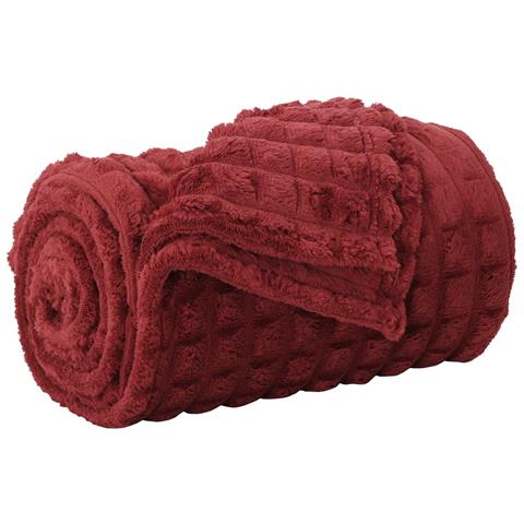 Coperta Rosso Bordeaux 240 x 220 cm Panno - Foto 1