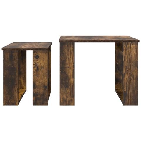Set di Tavolini da Caffè 2 pcs Rovere fumé Legno multistrato - Foto 9