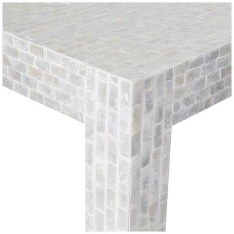 Mobile Da Ingresso In Legno Rifinito In Capiz Grigio 81x36x76h - Foto 3