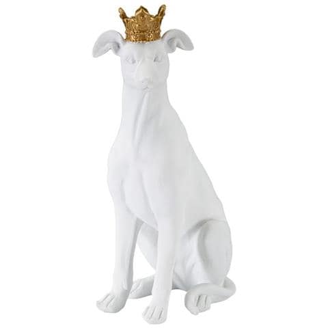 Scultura Cane 2-bianco-poliresina-20x12,5x33 Cm - Foto 1