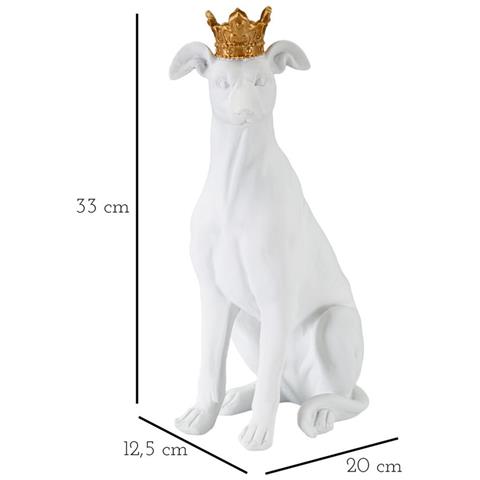 Scultura Cane 2-bianco-poliresina-20x12,5x33 Cm - Foto 8