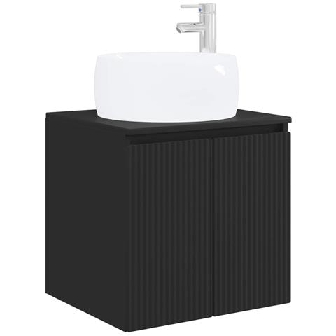 Mobile Lavabo da Parete Nero 49,5 x 44,5 x 66 cm - Foto 1