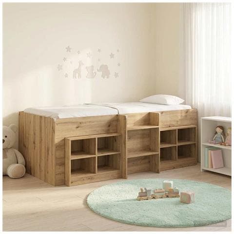 Struttura Letto Loft con Mobile 3 pz Rovere Artigianale - Foto 2