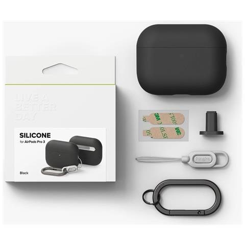 Custodia In Silicone Nera Ringke Per Airpods Pro 3 - Foto 6