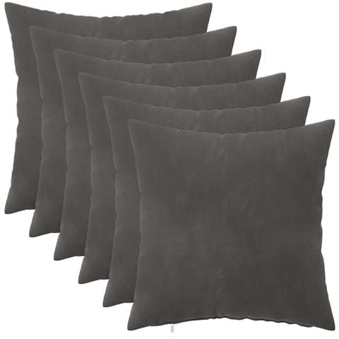 Cuscino con cuscino HEERLEN 6 pz Grigio Scuro Velluto - Foto 1