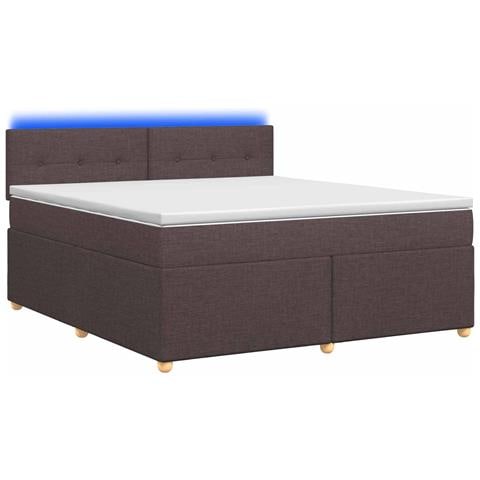 Letto box spring con materasso Marrone Scuro 140 x 200 cm - Foto 1