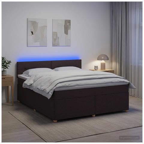 Letto box spring con materasso Marrone Scuro 140 x 200 cm - Foto 2