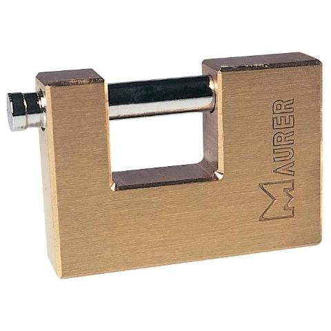 LUCCHETTO per SERRANDA in OTTONE MAURER 50 mm Pistone Acciaio - Foto 2