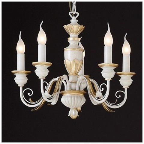Lampada A Sospensione 5 X 40w E14 Ideal Lux Bianco Antico - Foto 2