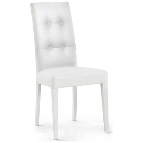 Jacquelyn - Sedia Moderna Ecopelle Con 4 Bottoni - Foto 2