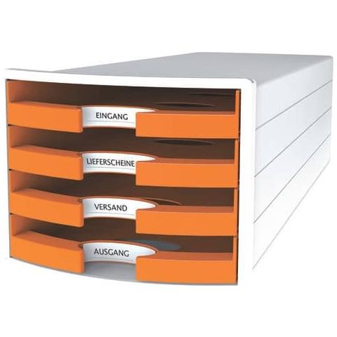 Cassettiera Impuls In Polistirolo Con 4 Cassetti Aperti Arancione 1013-51 - Foto 1