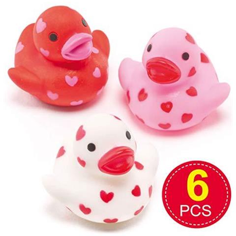 Anatre Af217 Mini Cuore Galleggiante In Gomma (confezione Da 6) Perfetto Favore Di Partito Bag Filler Per I Bambini Assortiti - Foto 1