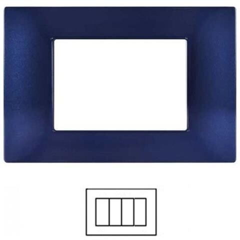 Placca 2 3 4 7 Posti Blu Navy Vimar Plana Compatibile - Foto 2