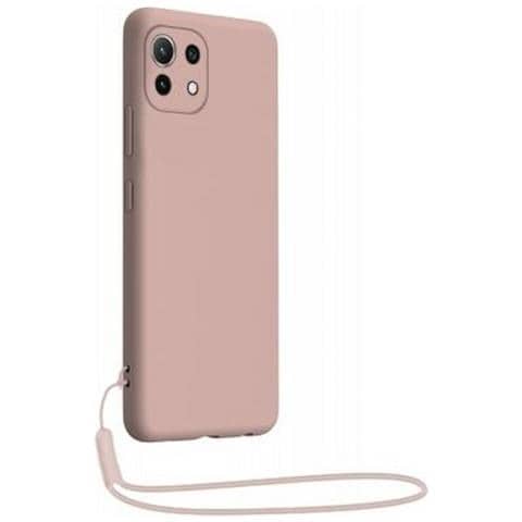 Cover In Silicone Per Xiaomi Mi 11 5g Con Cinturino Da Polso Abbinato, Rosa - Foto 1