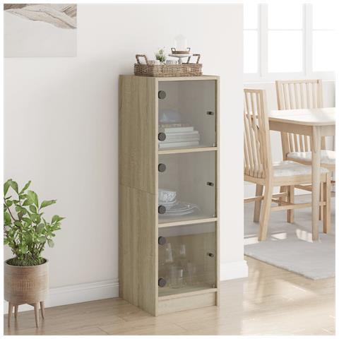Credenza Con Ante In Vetro Rovere Sonoma 35x37x109 Cm - Foto 3